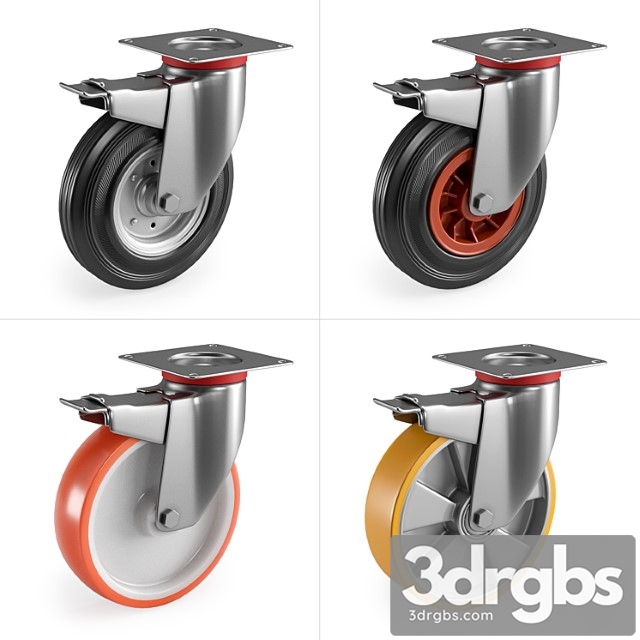 Casters set 1 3dsmax Download - thumbnail 1