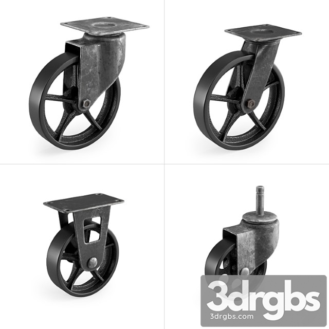 Casters set 2 3dsmax Download - thumbnail 1