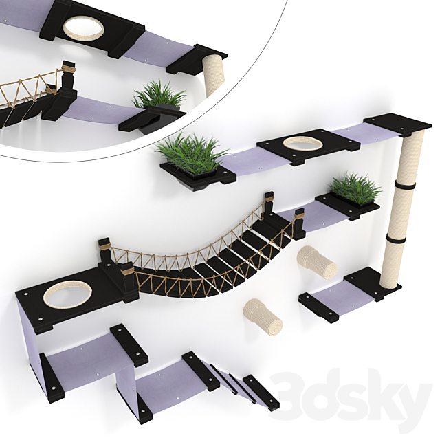 Cat furniture (game complex) CatastrophiCreations set 2 3DS Max Model - thumbnail 2