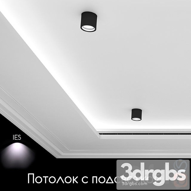 Ceiling light set 03 3dsmax Download - thumbnail 1