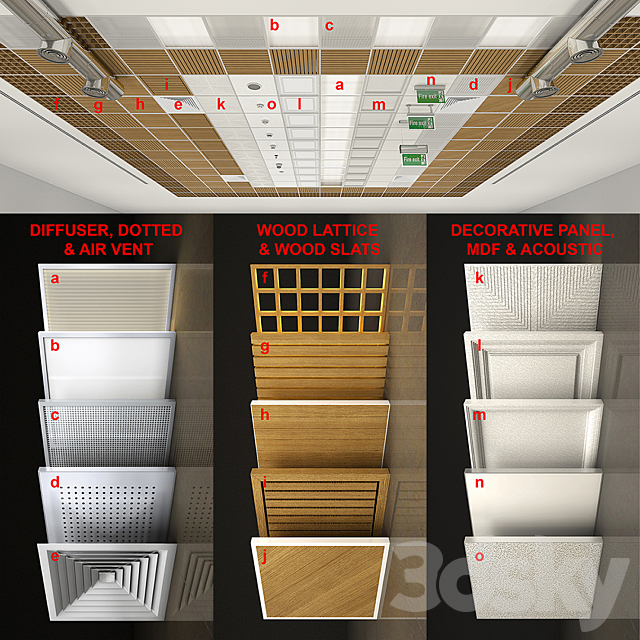 Ceiling Panels and Accessories 3ds Max - thumbnail 1