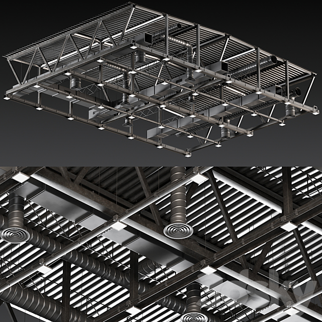 Ceiling Ventilation Black 3DSMax File - thumbnail 1