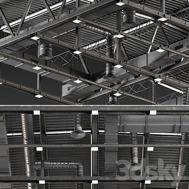 Ceiling Ventilation Black 3DSMax File - thumbnail 2