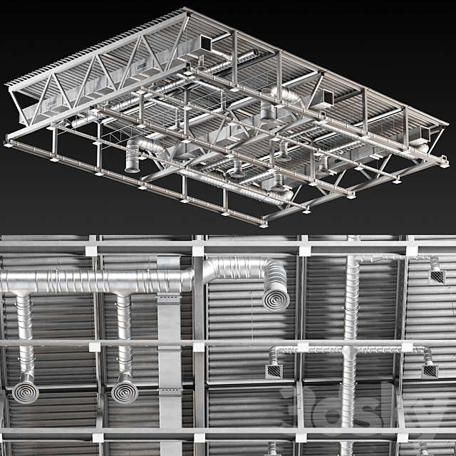 Ceiling Ventilation Gray 3DSMax File - thumbnail 1