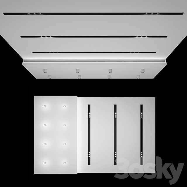 Ceiling with illumination set 02 3ds Max - thumbnail 2