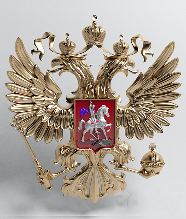 Coat of arms of the Russian Federation 3ds Max - thumbnail 1