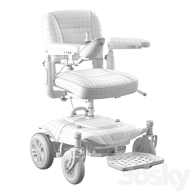 Cobalt X23 power wheelchair model 3DS Max Model - thumbnail 5