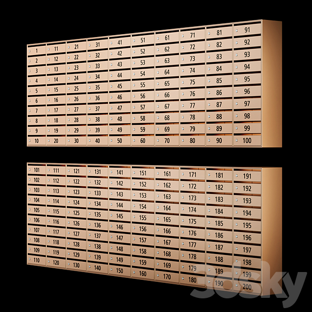 Comfort _ business class mailboxes 3DS Max Model - thumbnail 1