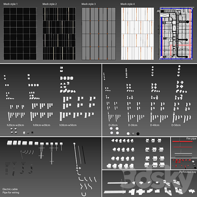 Decorative Ceiling set 01 3DSMax File - thumbnail 6