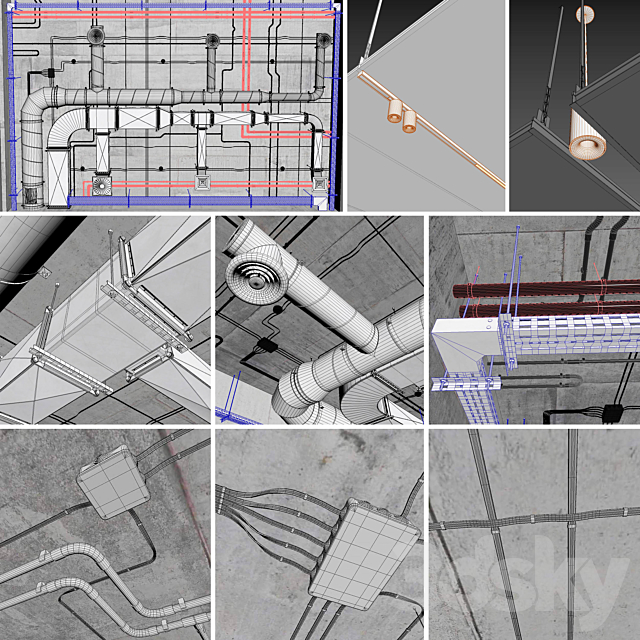 Decorative Ceiling set 01 3DSMax File - thumbnail 7