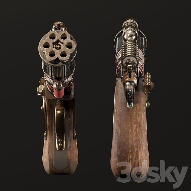 Decorative Steampunk Gun 3DSMax File - thumbnail 3