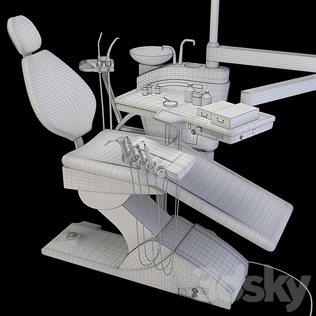 dental chair (set) 3DS Max Model - thumbnail 5