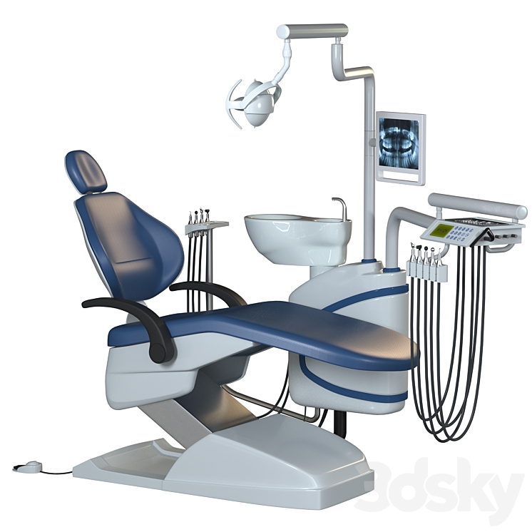 dental chair unit set (hospital equipment VOL 3) 3DS Max Model - thumbnail 2