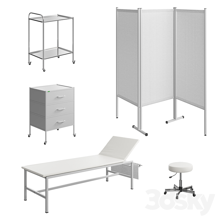 Doctor's Office Furniture Kit 3DS Max Model - thumbnail 1