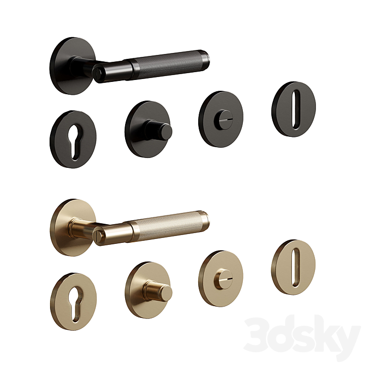 Door handle Buster and Punch 3DS Max Model - thumbnail 3