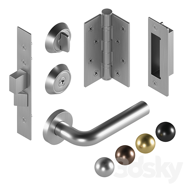 Door Hardware Miwa Type 32 3ds Max - thumbnail 2