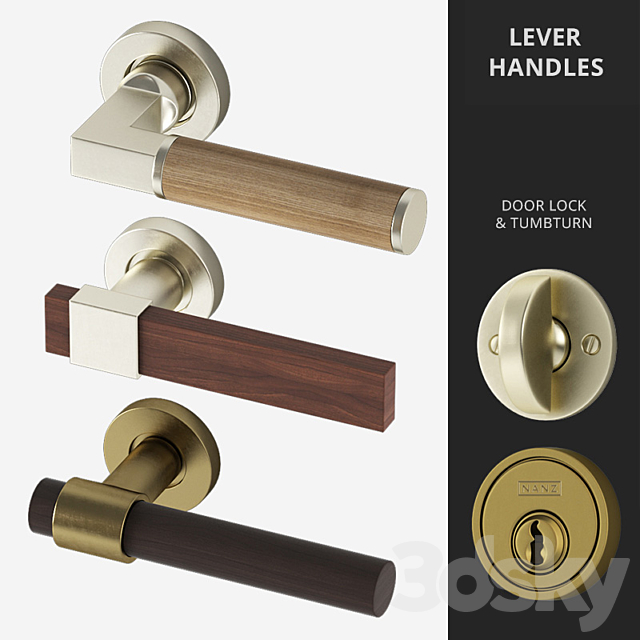 Door Lever Handles Nanz N ° 2036. 2082. 2206 3DSMax File - thumbnail 1