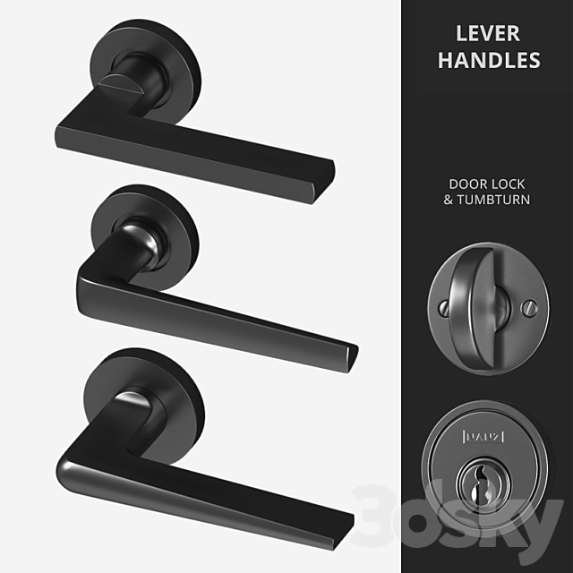 Door Lever Handles Nanz N ° 2065. 2085. 2079 3DSMax File - thumbnail 1