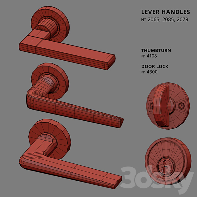 Door Lever Handles Nanz N ° 2065. 2085. 2079 3DSMax File - thumbnail 2