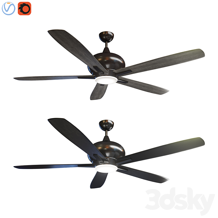 Doren ceiling fan 3DS Max - thumbnail 1