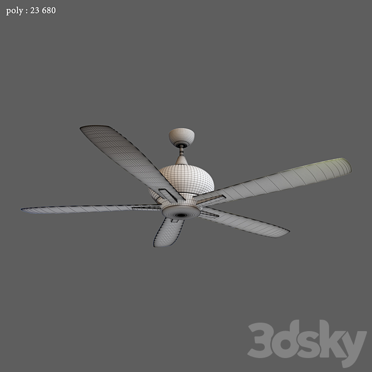 Doren ceiling fan 3DS Max - thumbnail 2