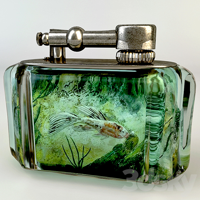 Dunhill Aquarium Table Lighter 3DS Max Model - thumbnail 2