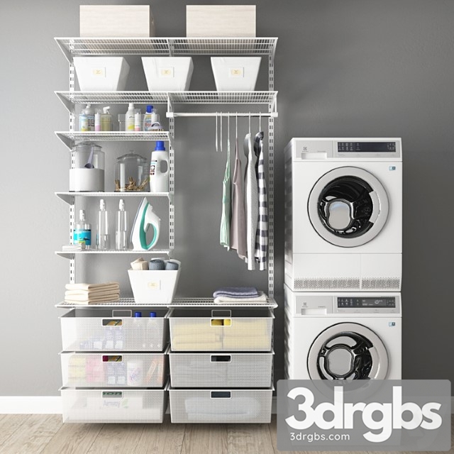 Electrolux Washer And Dryer And Laundry 2 3dsmax Download - thumbnail 1