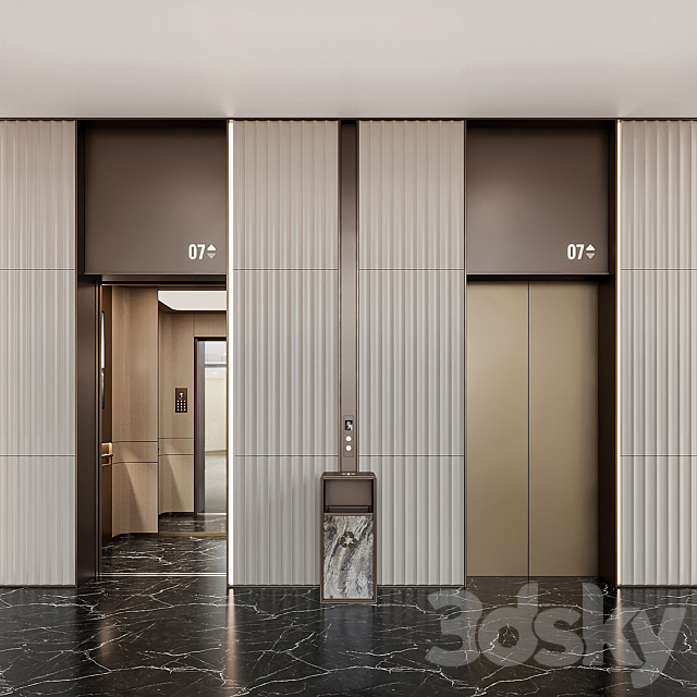 Elevator Lobby Design 09 3ds Max - thumbnail 1