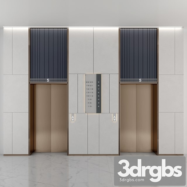 Elevator Lobby Design 3 3dsmax Download - thumbnail 1