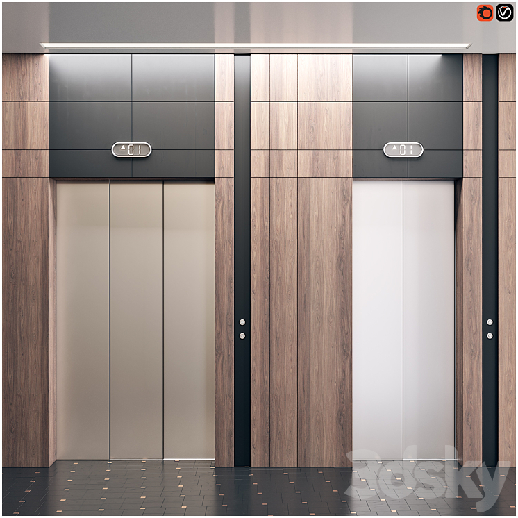 Elevator with interior 1 3DS Max - thumbnail 1