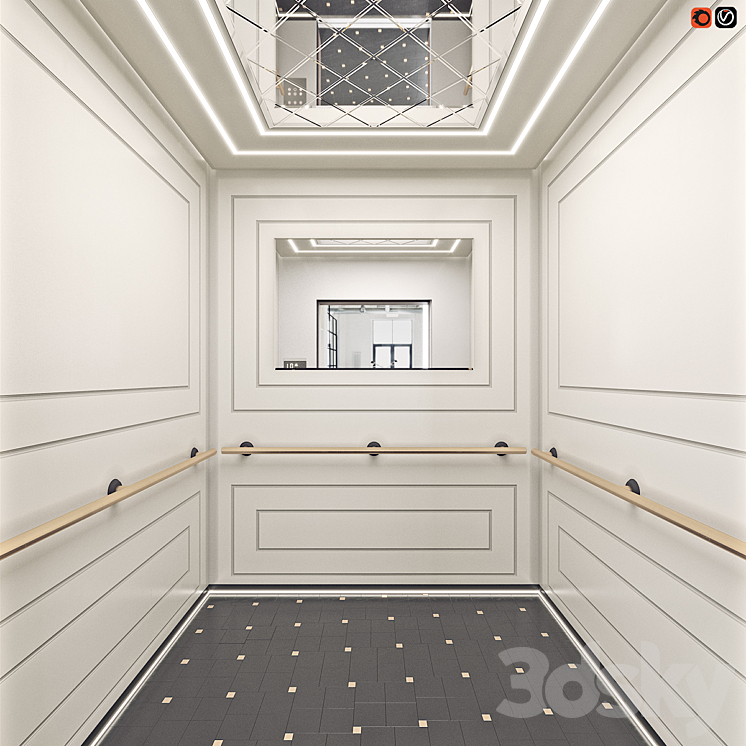 Elevator with interior 1 3DS Max - thumbnail 2