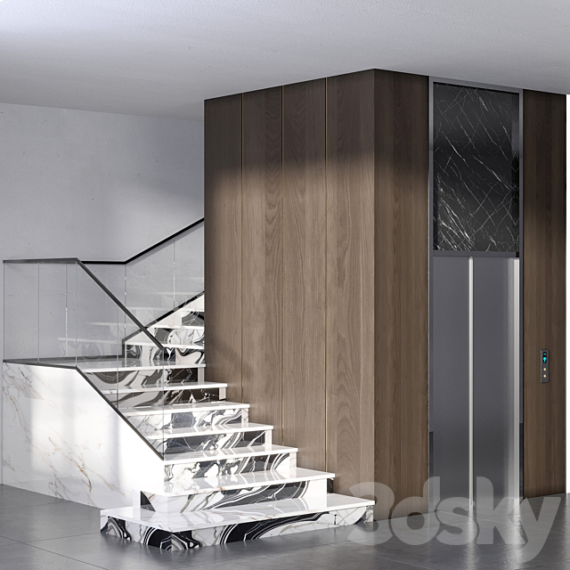 Elevator&stair No1 3ds Max - thumbnail 1