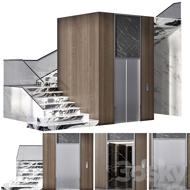 Elevator&stair No1 3ds Max - thumbnail 2