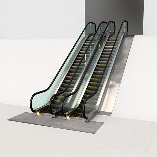 Escalators animated 3ds Max - thumbnail 1