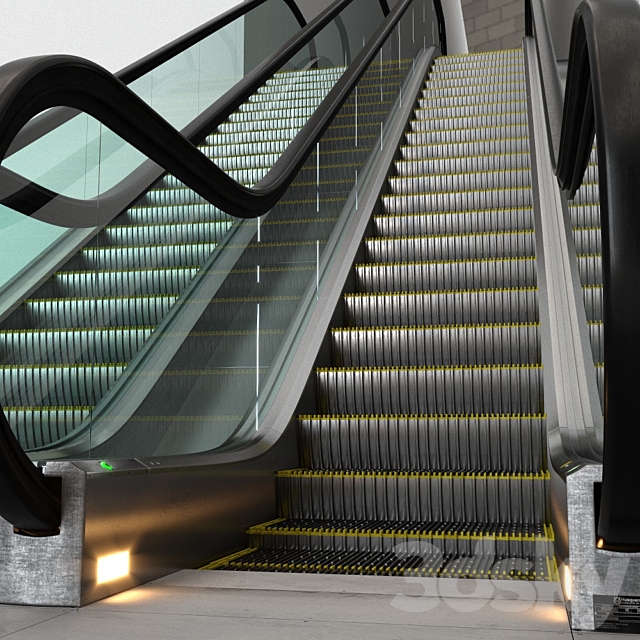 Escalators animated 3ds Max - thumbnail 2