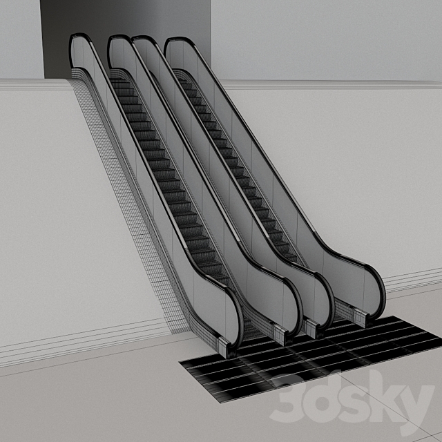 Escalators animated 3ds Max - thumbnail 3