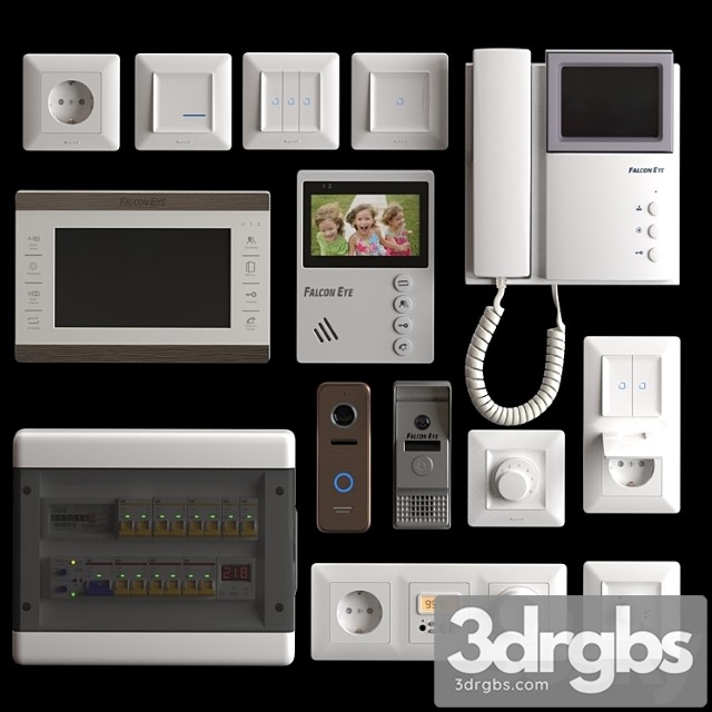 Falcon and legrand home electronics set 3dsmax Download - thumbnail 1