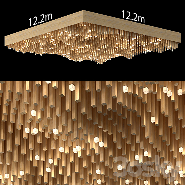 False wooden ceiling 3ds Max - thumbnail 2