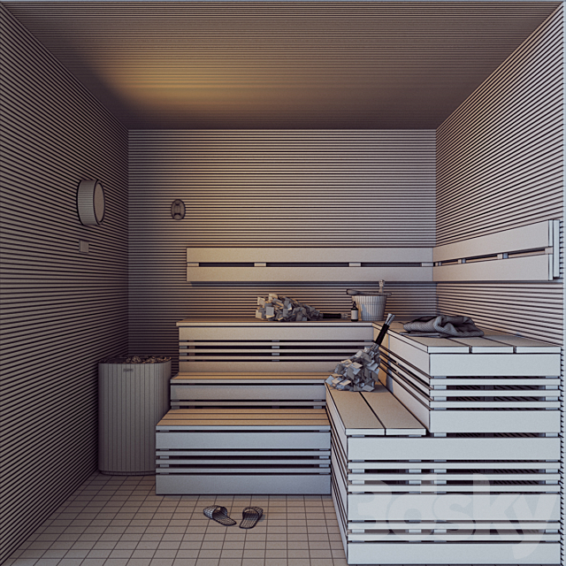 Finnish Sauna 3 3DS Max Model - thumbnail 2