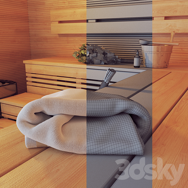 Finnish Sauna 3 3DS Max Model - thumbnail 3