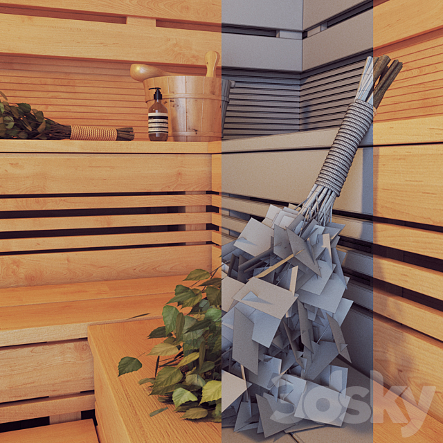 Finnish Sauna 3 3DS Max Model - thumbnail 4