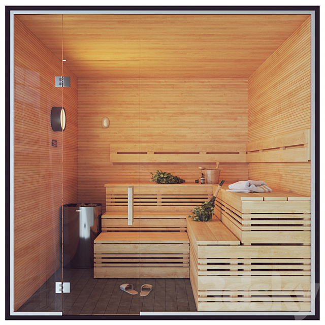 Finnish Sauna 3 3DS Max Model - thumbnail 5