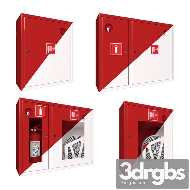 Fire cabinets set 3dsmax Download - thumbnail 1