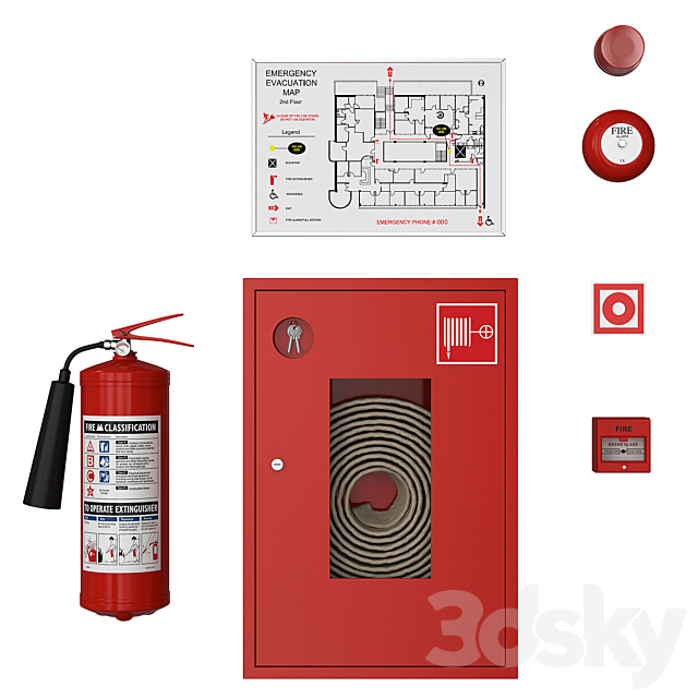 Fire Fighting System 3DS Max Model - thumbnail 2