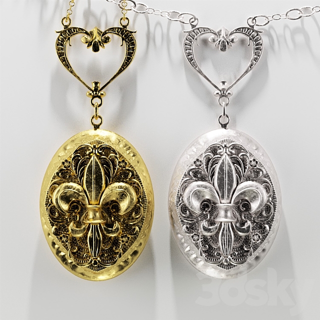 fleur-de-lis- (jewelery) 3DS Max Model - thumbnail 2