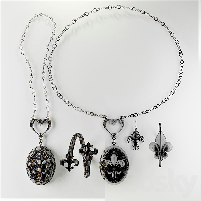 fleur-de-lis- (jewelery) 3DS Max Model - thumbnail 5