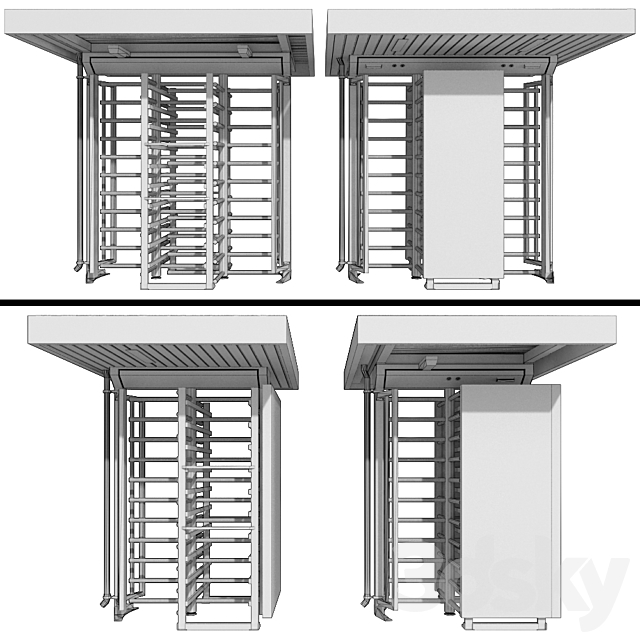 Full-Height Turnstiles (Part 3) 3DS Max Model - thumbnail 2