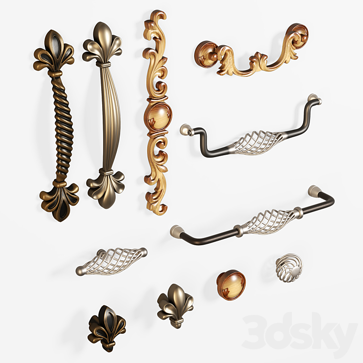 Furniture handles- set1 3DS Max Model - thumbnail 1