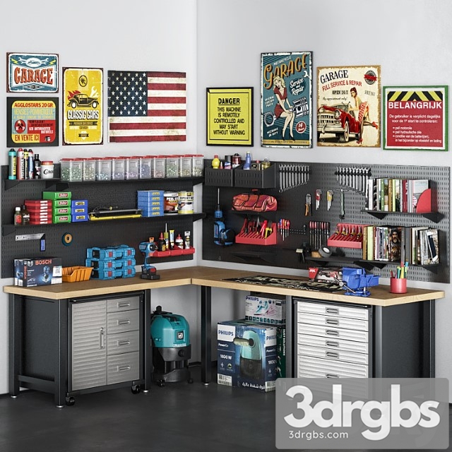 Garage tools set 15 3dsmax Download - thumbnail 1