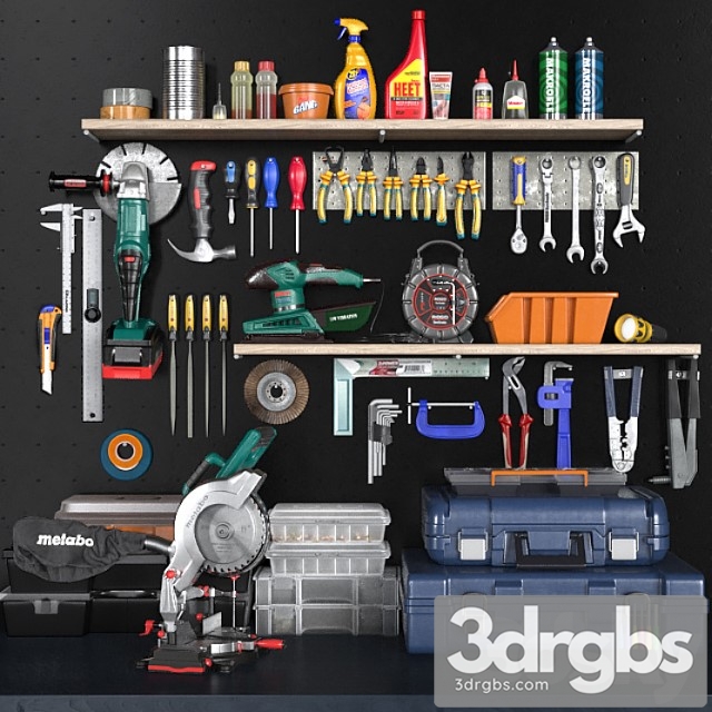 Garage tools set 2 3dsmax Download - thumbnail 1